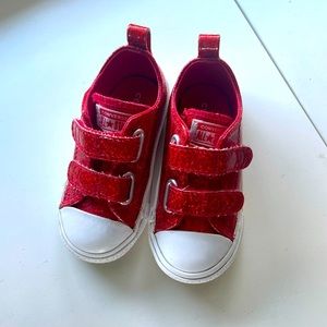 Converse All Star Red Glitter shoes toddler girl
